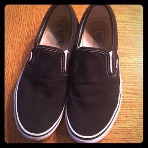 Vans black slide-on shoes, 9.0
